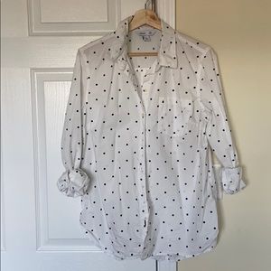 Polka Dot Classic Button Up Blouse